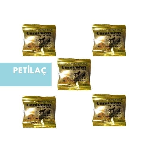 Caniverm 175 Mg İç Parazit Tableti 5 Adet  SKT:11.2026