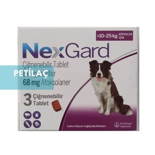 Nexgard L 10-25 Köpek Dış Parazit Tableti (1 Kutu 3 Tablet İçerir)SKT:10.2026