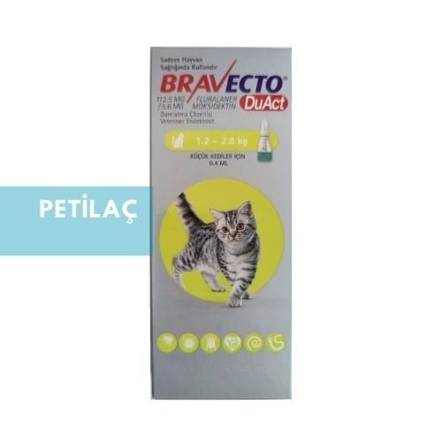 Bravecto DuAct Kedi 1.2-2.8 kg İçin Damla 0.4ml 1 Tüp  SKT:30.08.26