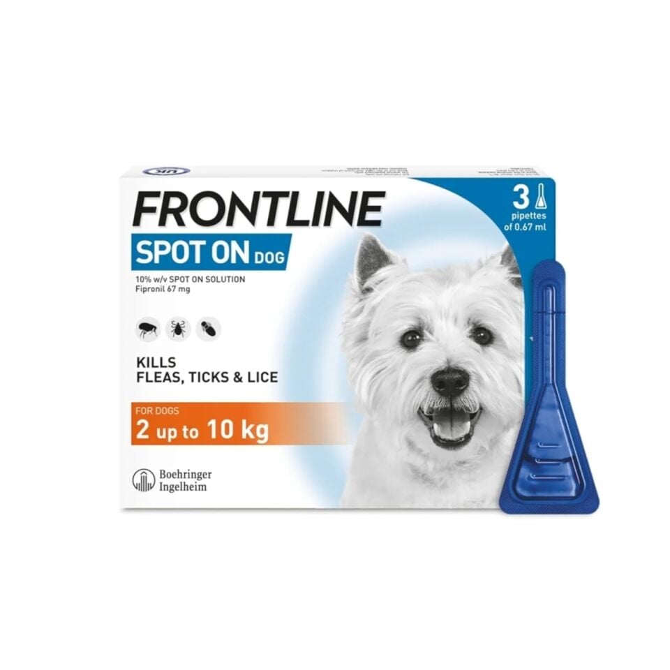 10 Kutu Frontline Spot On Dog 2-10 Kg Köpek (SKT:02.2026)