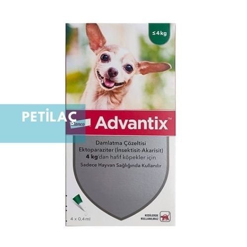 Elanco Advantix Köpek < 4 Kg İçin Damla 0.4ml (4 Pipet) SKT 05.2027