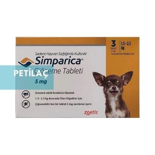 Zoetis Simparica Köpek 1.3-2.5 Kg İçin (3 Tablet) SKT 2027