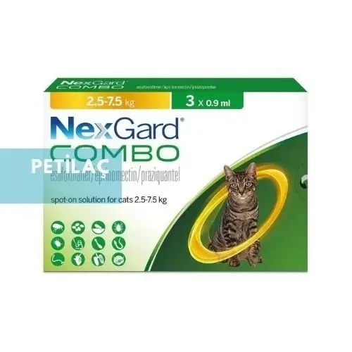 3 KUTU-NexGard COMBO Kedi.  2.5-7.5 Kg  İçin  SKT:09.2027