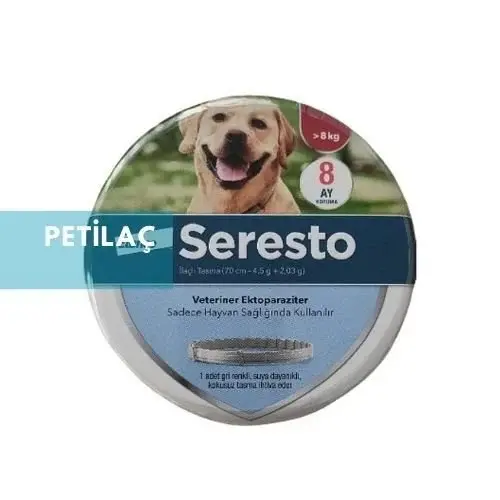 3 ADET Seresto Tasma PireKene 70cm>8 Kg.Orta-Büyük Irk köpek.SKT:2027