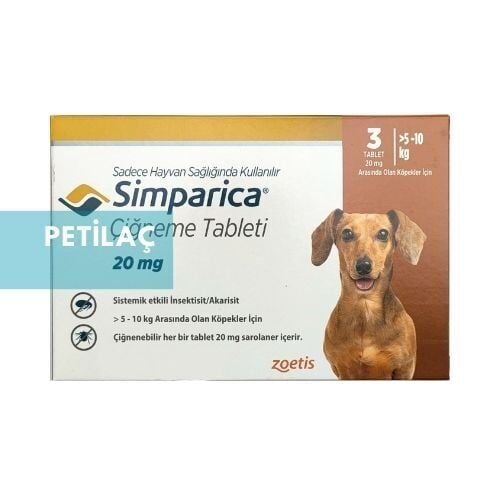 Zoetis Simparica Köpek 5-10 Kg İçin  3 Tablet (SKT 09.2026)