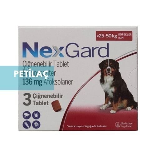 Nexgard XL 25 50 Köpek Dış Paraziter 3 Tablet (SKT:30.04.26 )