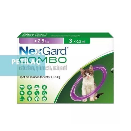 NexgardCombo Yavru < 2.5 Kg Kediler İçin İç Dış Parazit Damla 3 Pipet (SKT:11.2026)
