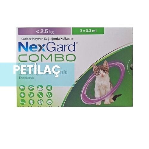 NexgardCombo Yavru < 2.5 Kg Kediler İçin İç Dış Parazit Damla 3 Pipet (SKT:11.2026)