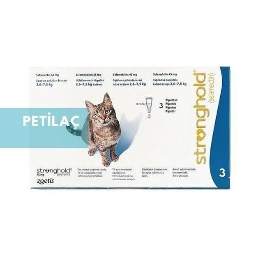 4 KUTU Stronghold Kedi 2.6-7.5 Kg İçin Damla 12 Pipet  ( SKT: 01.2027  )