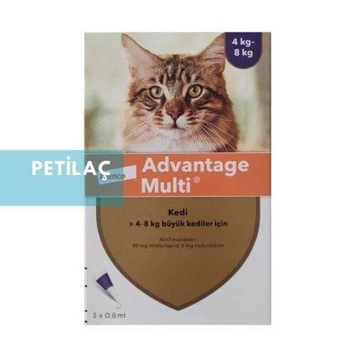Advantage Multi 0.8Ml Kedi İç Dış Parazit Damla 3 Pipet SKT:01.2027