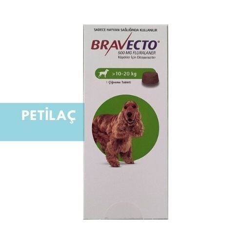 Bravecto 10–20 Kg Köpek İçin Pire ve Kene İlacı (3 Ay Etkili)  SKT: 09.2026