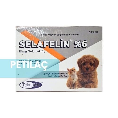 Selafelin 15 mg Damlatma Çözeltisi    ≤2.5 Kg  Yavru Kedi/Köpek (3 Pipet)  SKT:2027