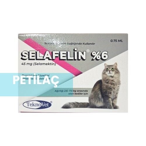 Selafelin 45 Mg Damlatma Çözeltisi  2.6-7.5 Kg Kediler için  ( 3 Pipet içerir) SKT 2027