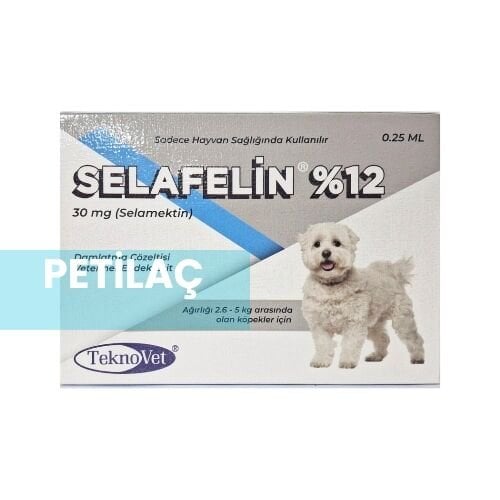 Selafelin 30 mg Damlatma Çözeltisi 2.6-5.0 Kg Köpekler için ( 3pipet içerir)  SKT : 2027