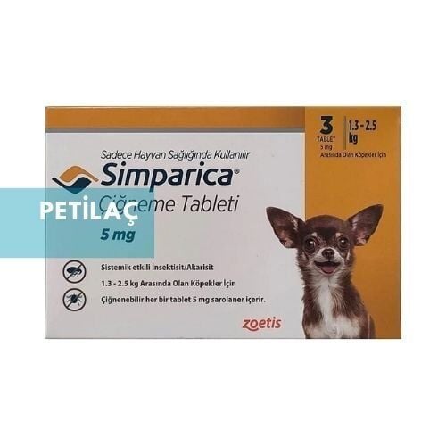Zoetis Simparica Köpek 1.3-2.5 Kg İçin (3 Tablet) SKT : 2027