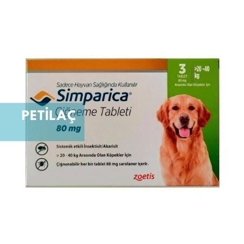 Zoetis Simparica Köpek 20-40 Kg | Pire ve Kene Tableti  SKT 2027