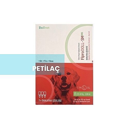 Fiprodoll-Sm Dog Damlatma Çözeltisi 20-40 Kg Köpekler için 3 Pipet (SKT :12.2026 )