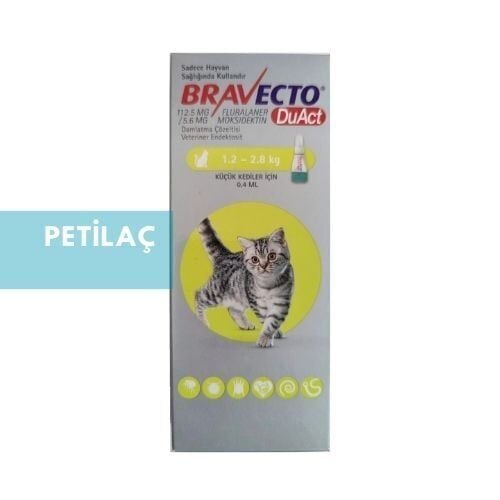 5 Pipet Bravecto DuAct Kedi 1.2-2.8 kg   (SKT:30.08.26)